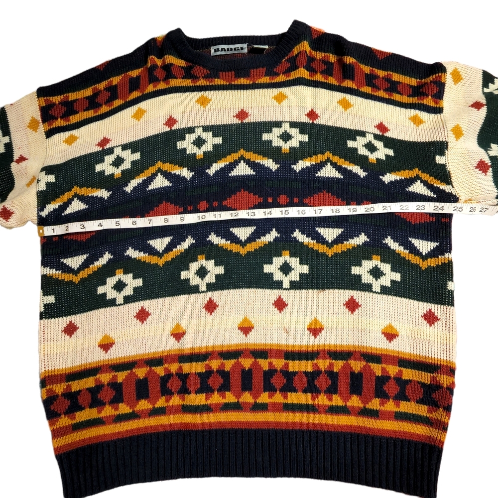 Vintage Badge Brand Cozy Fall Grandpa Sweater - Picture 5 of 6